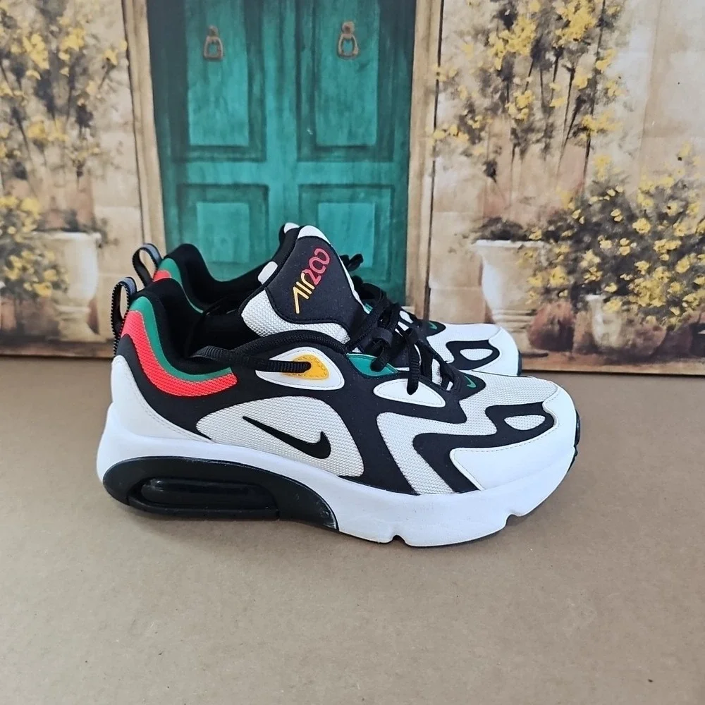 Nike Air Max 200 Rasta Bright Crimson GS‎ Sneakers AT5627-100 Size 6Y
